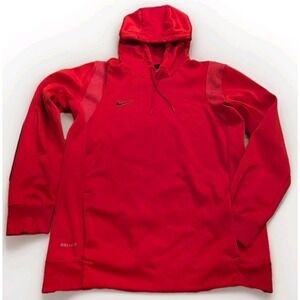 NIKE THERMA-FIT Mens Pullover Hoodie Red Sz Medium with Dri-Fit Technology EUC